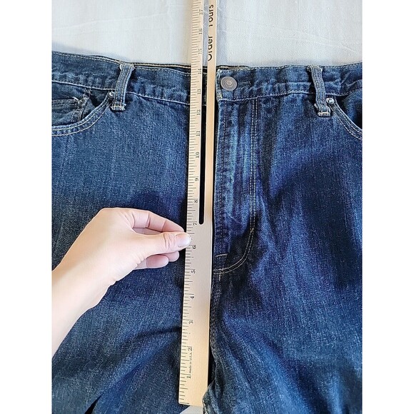 American Eagle Outfitters Jeans Mens 45x33 Relaxed Straight High Rise Dark Blue - Picture 7 of 13